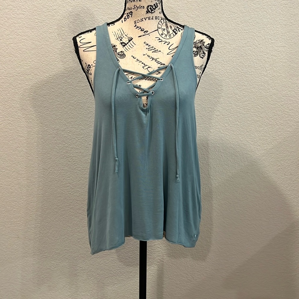 Pink by Victorias Secret Lace Up V-Neck Tank
